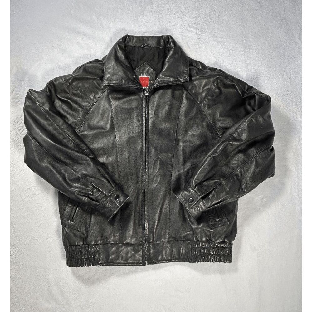 Vintage William Barry Black Lamb Skin Leather Bomber/ Flight Jacket Size S